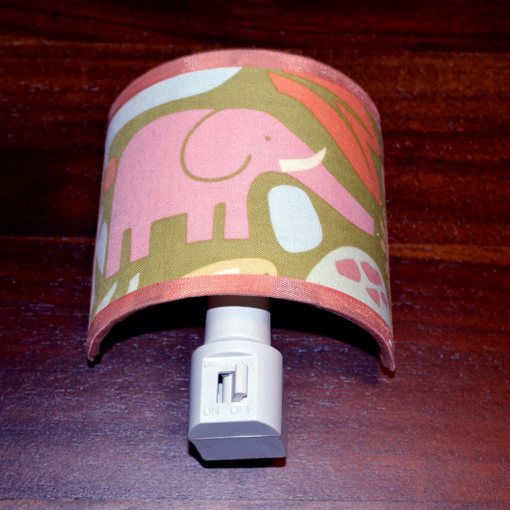 Fabric Night Light pink elephant